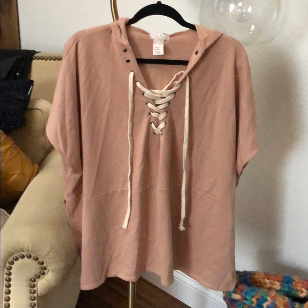 Free People Lace-up Hoodie
